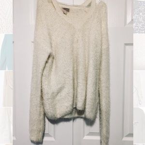 Fuzzy white sweater